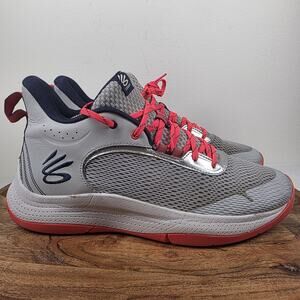 Under Armour Curry 3Z6 Mens Gray And Orange Size 11.5 Basketball Shoes